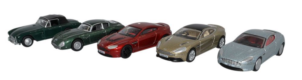 Oxford Diecast 1:76 Scale 5 Piece Aston Martin Set