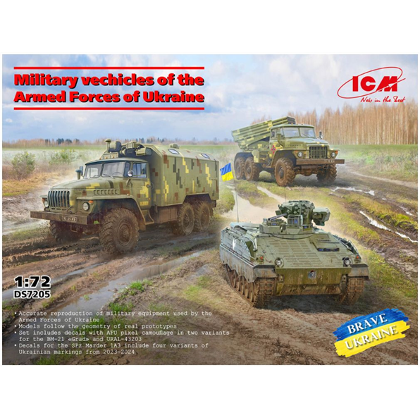 ICM 1:100th Scale Military Vehicles of the Armed Forces of Ukraine (Set of 3)