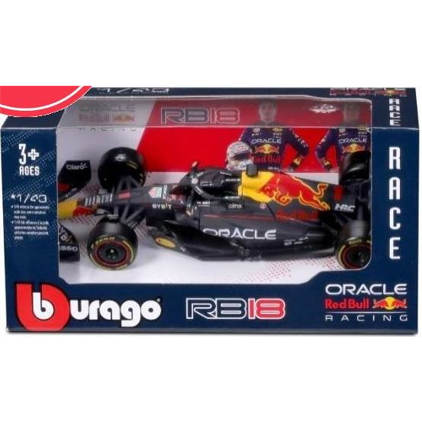 Burago 1:43 Scale Red Bull Racing F1 RB20 2024 Verstappen Card Box