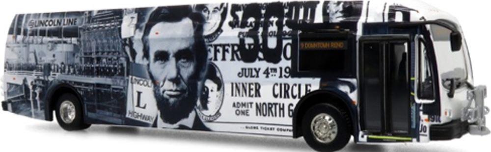 Iconic Replicas 1:87 Scale Proterra ZX5 Electric Transit Bus 2021 Reno RTC/Lincoln Line