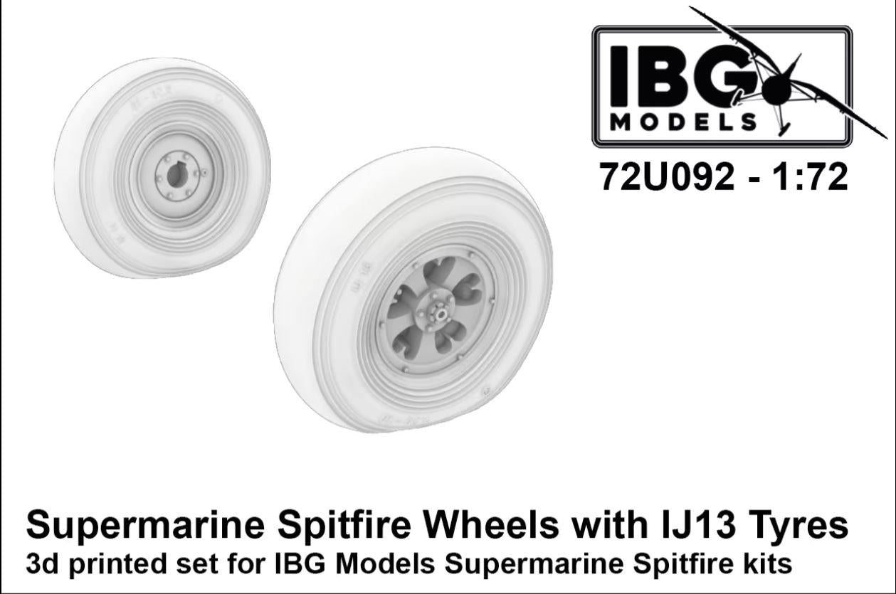 IBG Models 72U092 1/72 Scale Supermarine Spitfire Wheels with IJ13 Tyres  3d Printed Set