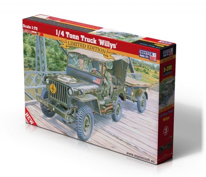 Mistercraft 1:72 Scale Willys Jeep & Trailer Special Edition