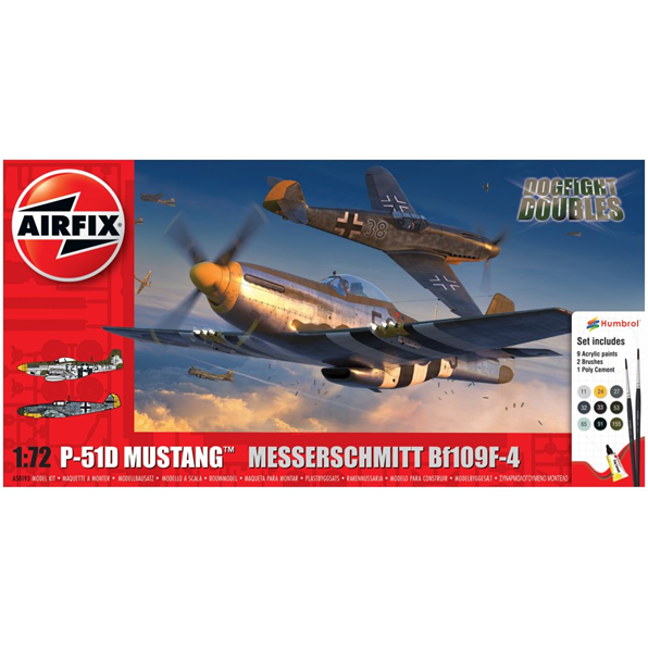 Airfix 1:72 Scale P-51D Mustang vs Bf109F-4 Dogfight Double