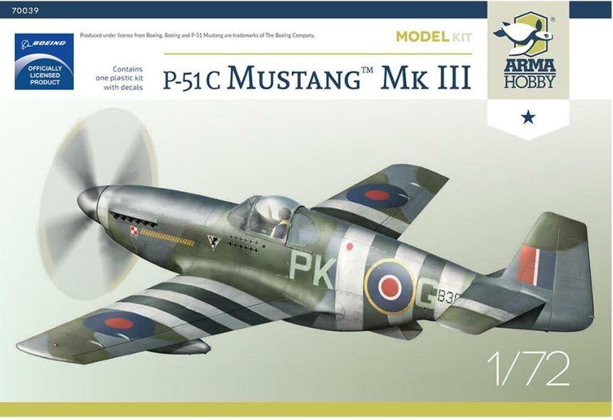 Arma Hobby 70039 1/72 Scale North-American P-51C RAF Mustang Mk III 1/72 Scale Plastic Model Kit Overlord