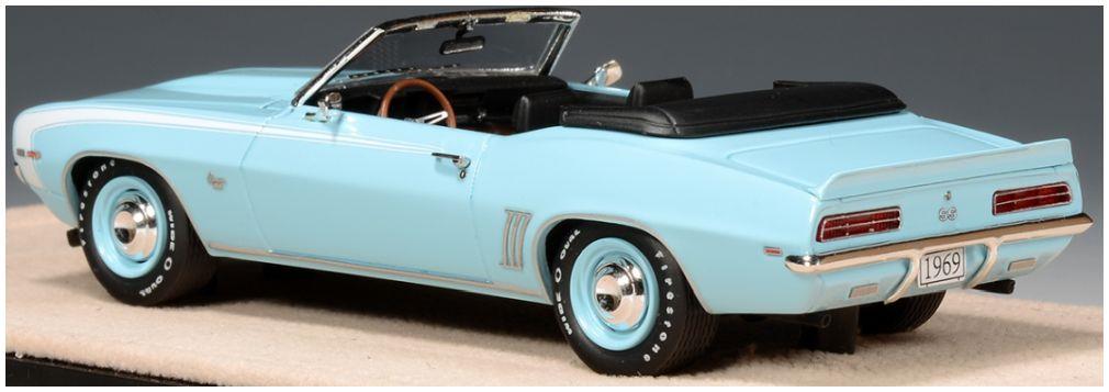 GLM 1:43rd Scale Chevrolet Camaro RS SS Carolina Blue Convertible Open Roof 1969