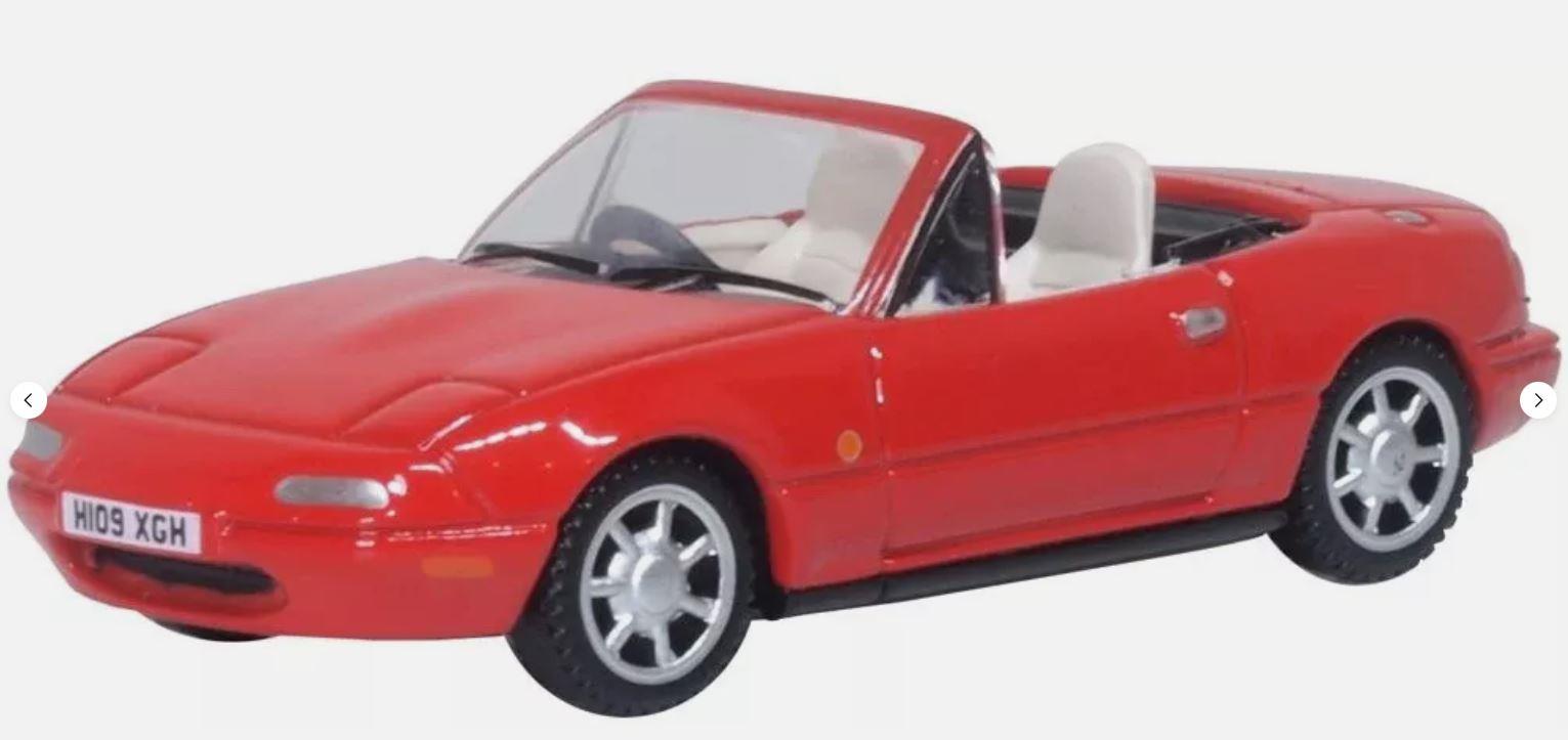 Oxford Diecast 76MAZ001 1/76 Scale Mazda MX5 Mk1 Open Classic Red