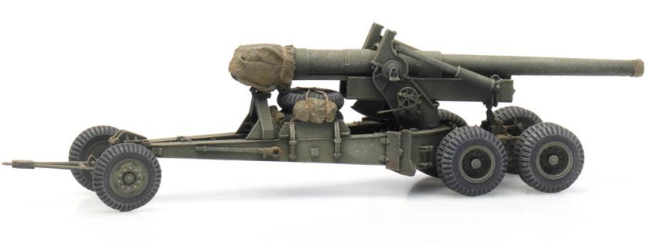 Artitec H0 Scale US 155MM Gun M1 Long Tom Transport Mode 1:87 Ready-Made, Painted