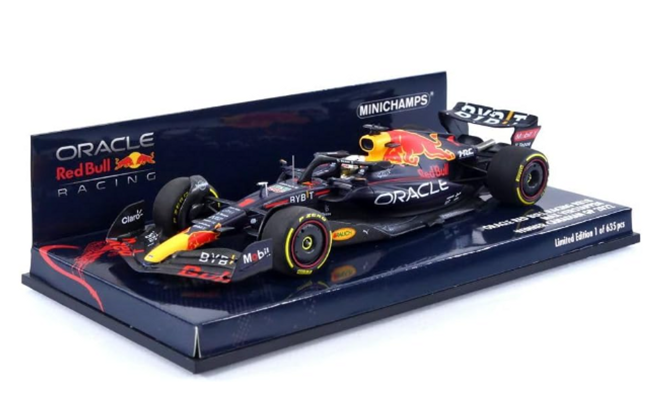 Minichamps 1:43 Scale Red Bull Racing RB18 Verstappen 1st CAN22 Winner Canadian GP 2022