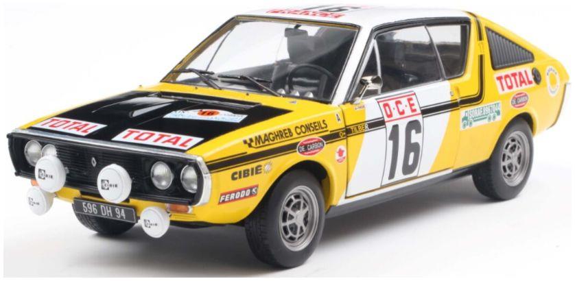 Solido  1:18th Scale Renault 17 PH.1 Yellow #23 Prive/Tilbert Rallye Du Maroc 1976
