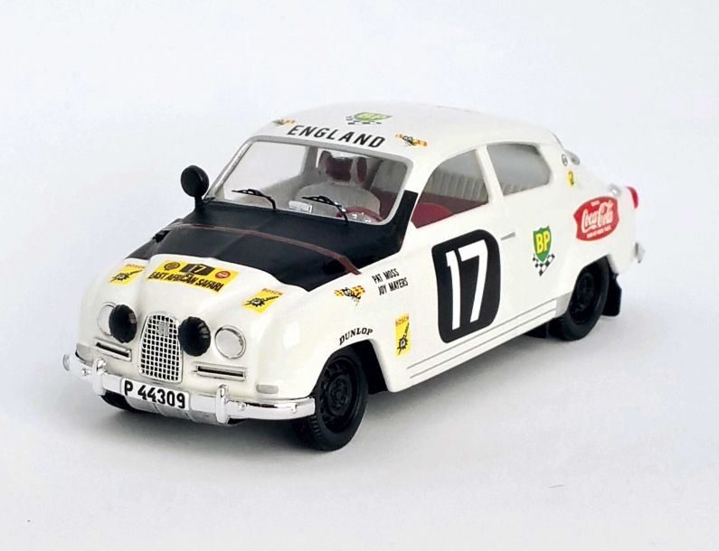 Trofeu 1:43 Scale Saab 96 9th East African Safari 1964 Pat Moss-Carlsson/Joy Mayers