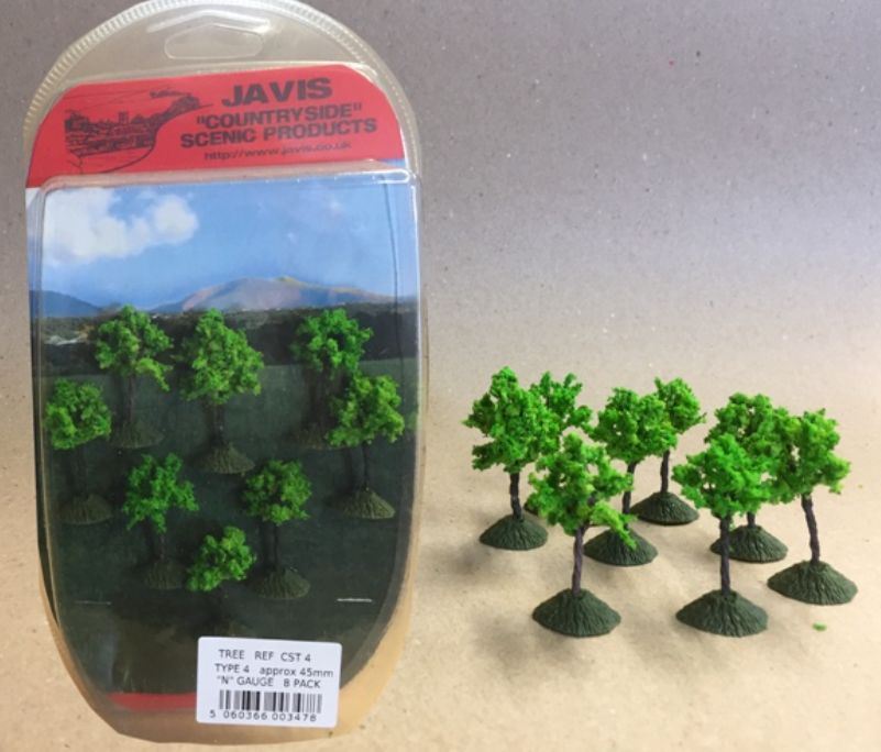 Javis Manufacturing N Scale Countryside Trees 'N' (8x45mm)