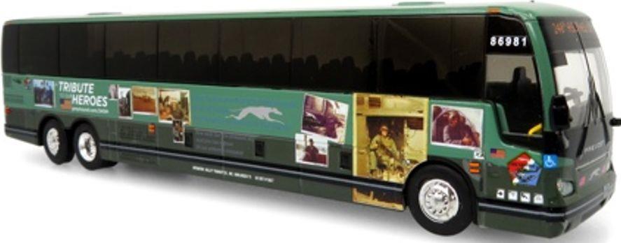 Iconic Replicas 1:87 Scale Prevost X3-45 Coach Greyhound Military Tribute Special Edition 240th ASLT Hel Co