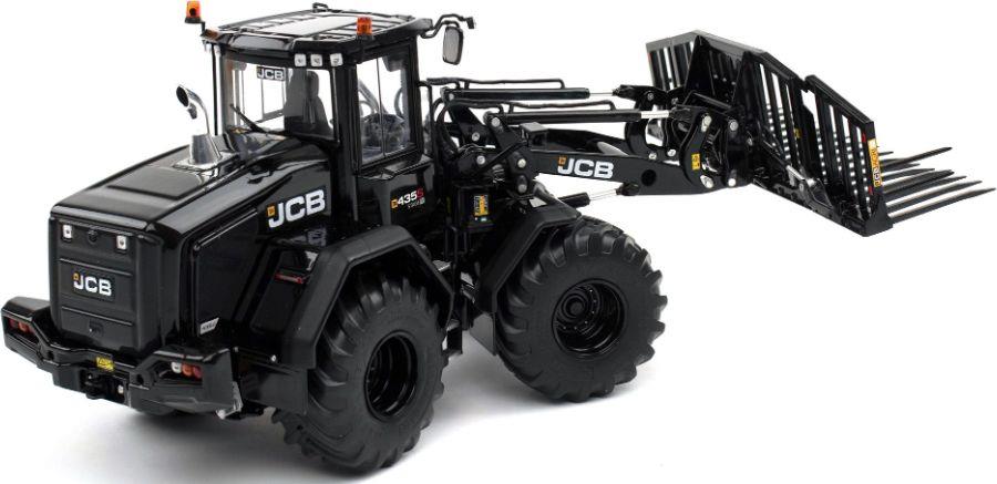 AT Collections 1:32 Scale JCB 435S Stage V 'Black Edition' Agri Wheel Loader w/Folding Grass Fork Ltd 1500