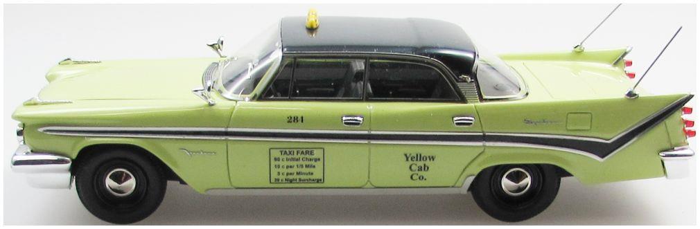Esval 1:43rd Scale DeSoto Firedome 4 Door Hardtop Taxi Yellow Black 1959