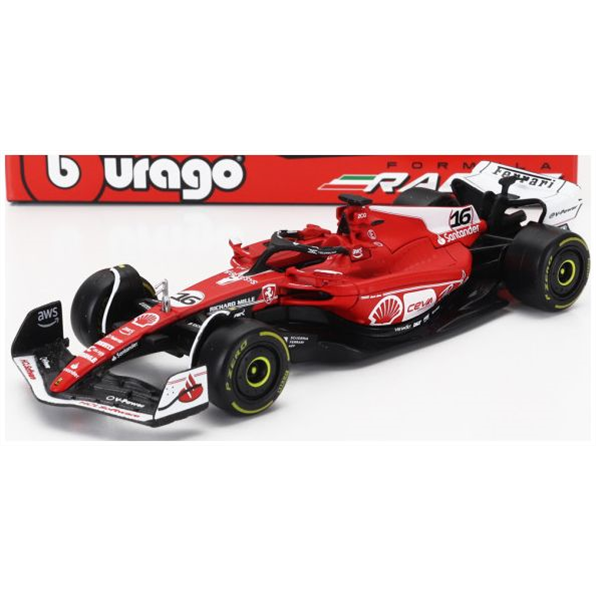 Burago 1:43 Scale Ferrari F1 SF-23 #16 2nd Las Vegas USA GP 2023 Charles Leclerc - Card Box