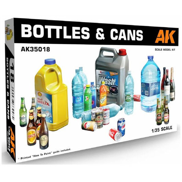 AK Interactive Kits 1:35 Scale Bottles + Cans