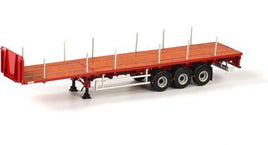 Wsi Flatbed Trailer 3 axle - Red  1:50 Scale