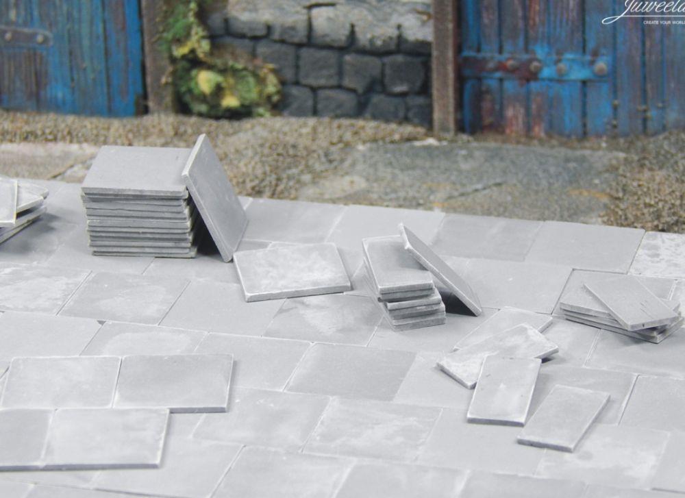 Juweela 1:32 Scale Corrugated Plates "Fibre Cement" Grey, 15x