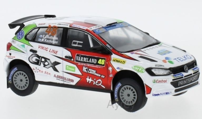 IXO 1:43 Scale VW Polo GTI R5 #48 WRC Rallye Sweden 2019 M.Korhonen