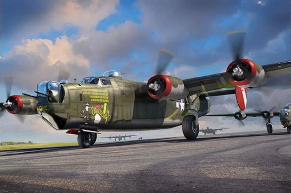 Hobbyboss 81774 1/48 Scale USAAF Consolidated B-24J Liberator Model Kit Overlord
