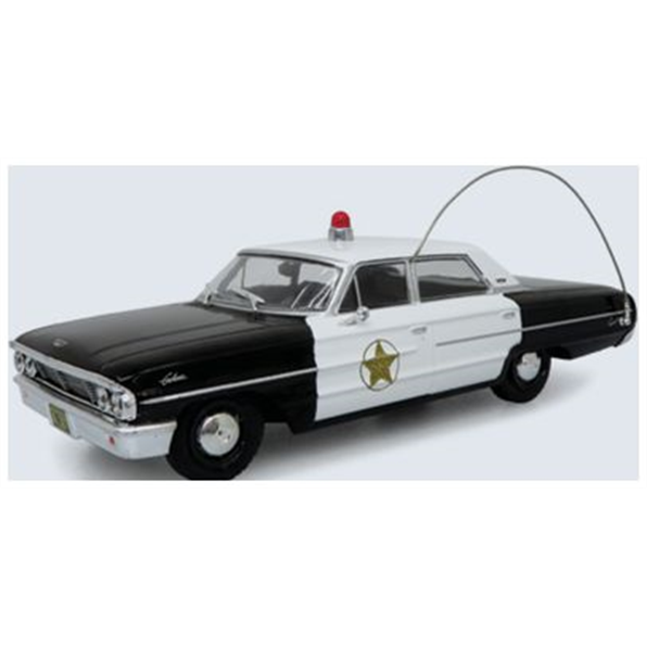 Iconic Replicas 1:43rd Scale Ford Galaxie 500 Police Car 1964: Mayberry Sheriff