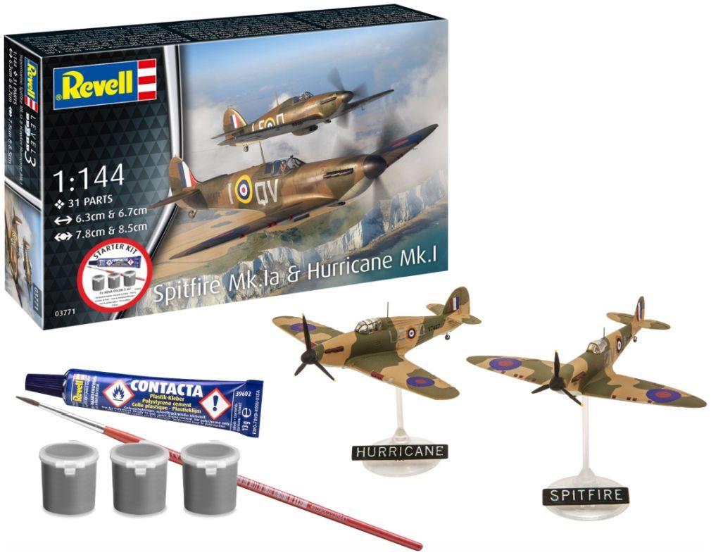 Revell  1:144th Scale Spitfire Mk.Ia and Hurricane Mk.I Starter Kit