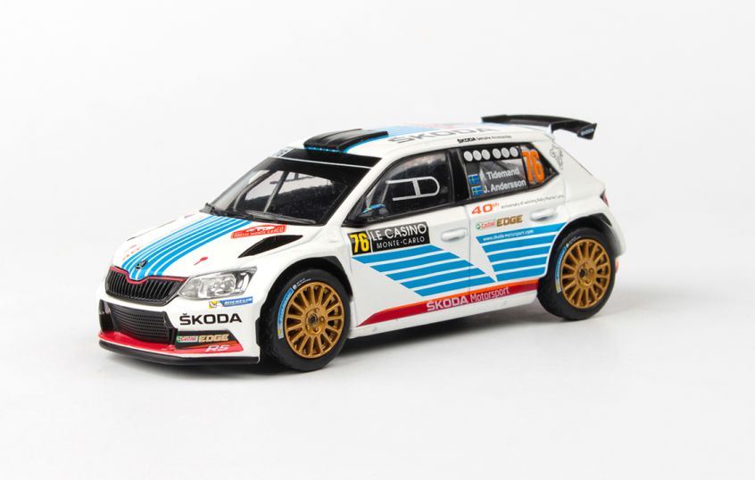 Abrex 1:43 Scale Skoda Fabia III R5 2015 Vodafone Rally de Portugal 2016 #41 Kopecky Dresler