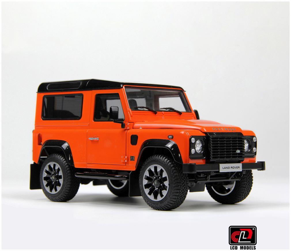 LCD Model 1:18 Scale Land Rover Defender 90 2018 Works V8 70th Edition Orange