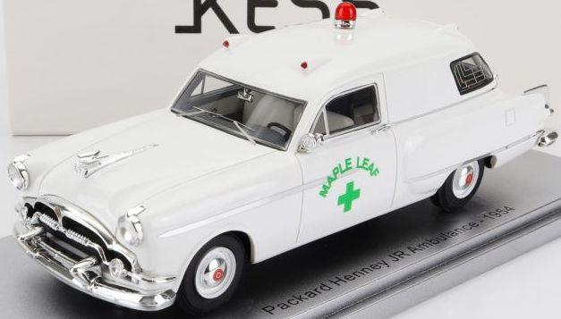 Kess 1:43 Scale Packard Henney JR Ambulance White 1954
