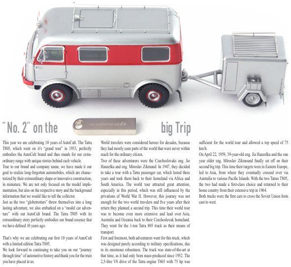 Autocult 1:43rd Scale Anniversary Set Tatra T805/Trailer/ USB-Stick '10 Years of Autocult' Yearbook