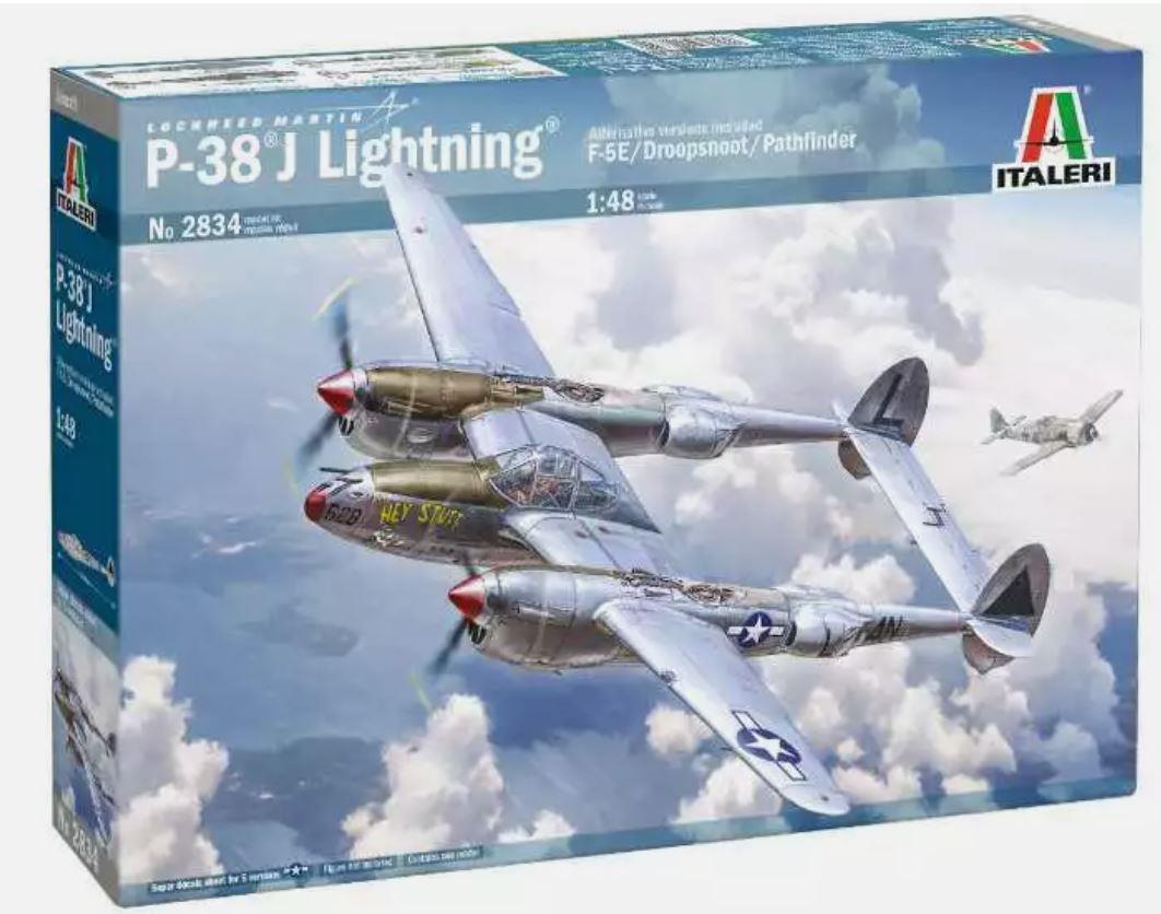 Italeri 1/48 Scale 2834 P-38 J Lightning ETO and F5E Recce Version