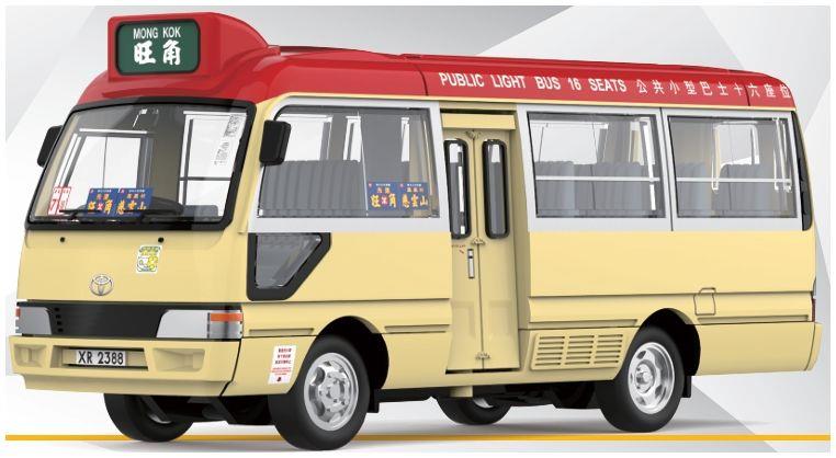 Tiny 1:76th Scale Toyota Coaster Red Mini Bus (XR2388)