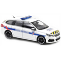 Norev 1:43 Scale Peugeot 308 SW Police Municipale Blue w/Yellow Striping 2018