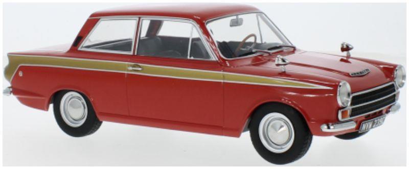 MCG model car group 1:18th Scale Ford Lotus Cortina MK I Red/Gold 1966