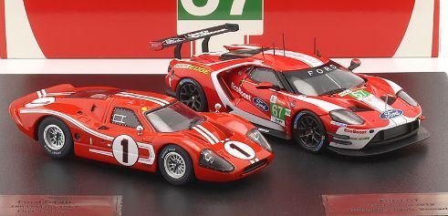 IXO 1:43 Scale Ford GT40 #1 1967 & Ford GT #67 2019 2 Car Set 24h Le Mans