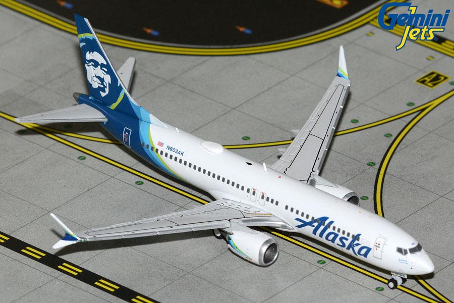 Gemini Jets 1:400th Scale Boeing B737 MAX 8 Alaska Airlines N803AK