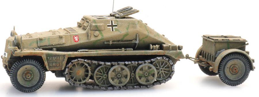 Artitec H0 Scale WM Sd.Kfz. 252 + Sd.Anh. 32 Tarnung 1:87 Ready-Made, Painted