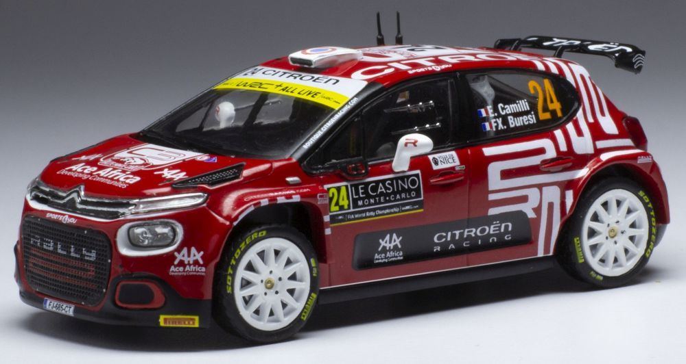 IXO 1:43 Scale Citroen C3 Rally 2 #24 Rally Monte Carlo 2021 E.Camilli/F-X.Buresi