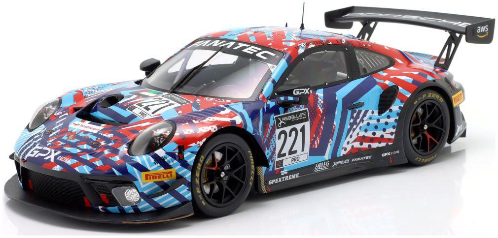 IXO 1:18th Scale Porsche 911 GT3 R #221 Test Days 24h Spa 2022 GPX Martini Racing Lietz/Christensen
