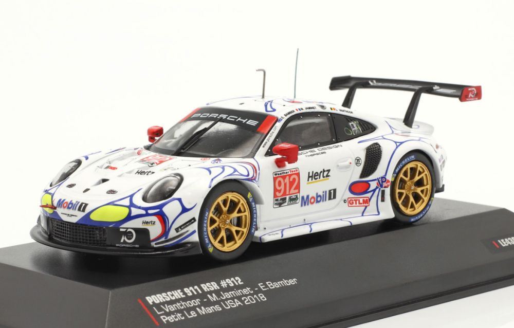 IXO 1:43 Scale Porsche 911 (991) RSR #912 2nd GTLM Class Petit Le Mans 2018 Porsche GT Team