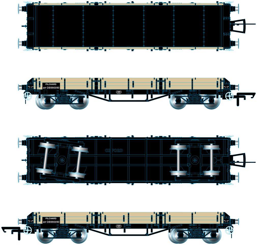 Oxford 1:76 Scale Pilchard Wagon BR Unpainted Wood DB990090