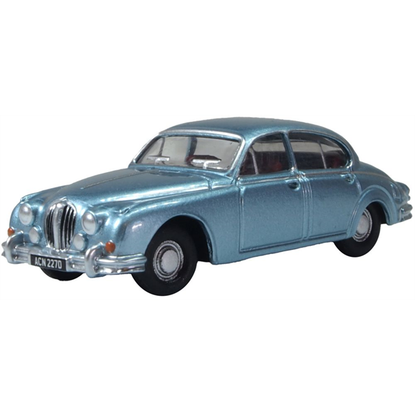 Oxford 1:76 Scale Jaguar Mk2 Opalescent Silver Blue