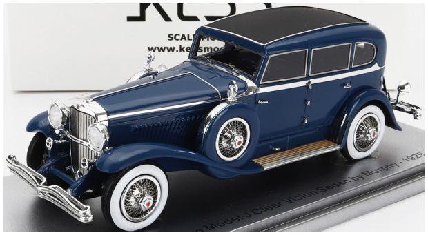 Kess 1:43 Scale Duesenberg Model J Blue Berline Clear Vision Sedan by Murphy 1929
