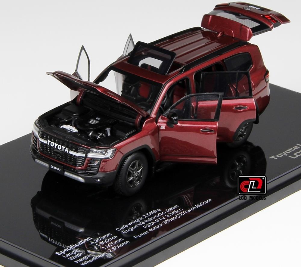 LCD Model 1:43 Scale Toyota LC300-GR Sport Red