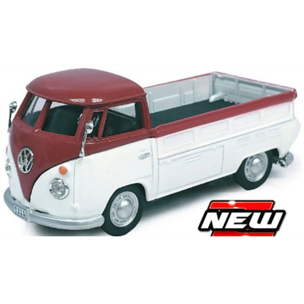 Cararama 1:43 Scale VW T1 Pick Up Dark Red/White