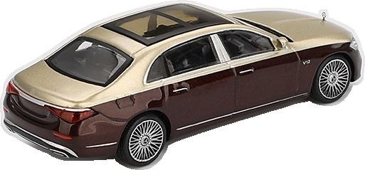 Truescale 1:64 Scale Mercedes Maybach S680 Gold/Dark Red Metallic (LHD) Blister Packaging