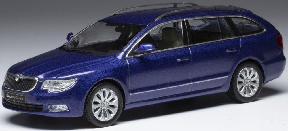 IXO 1:43 Scale Skoda Superb II 3T Metallic Blue 2008