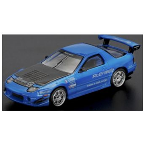 Pop Race 1:64th Scale Mazda RX7 (FC3S) Re-Amemiya Blue