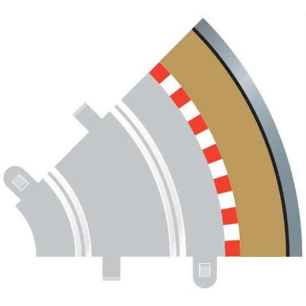 Scalextric  Scale Radius 1 Curve Outer Borders 45  x 4