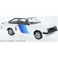 Model Car Group 1:18 Scale Ford Escort MK II R White with Blue Flash
